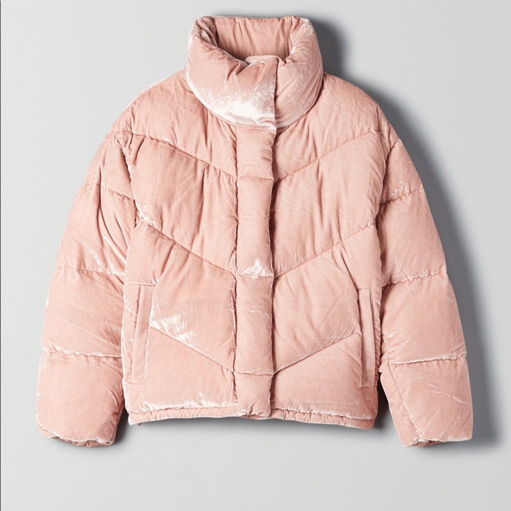 Aritzia Wilfred Cloud Puff Jacket Pink
